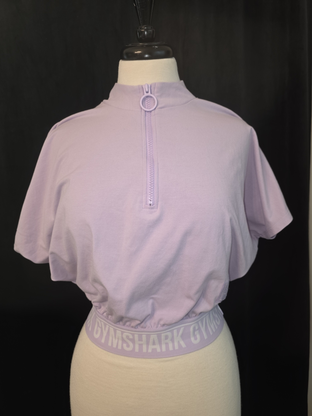 Gymshark Lavender Zip-Front Cropped Workout Top